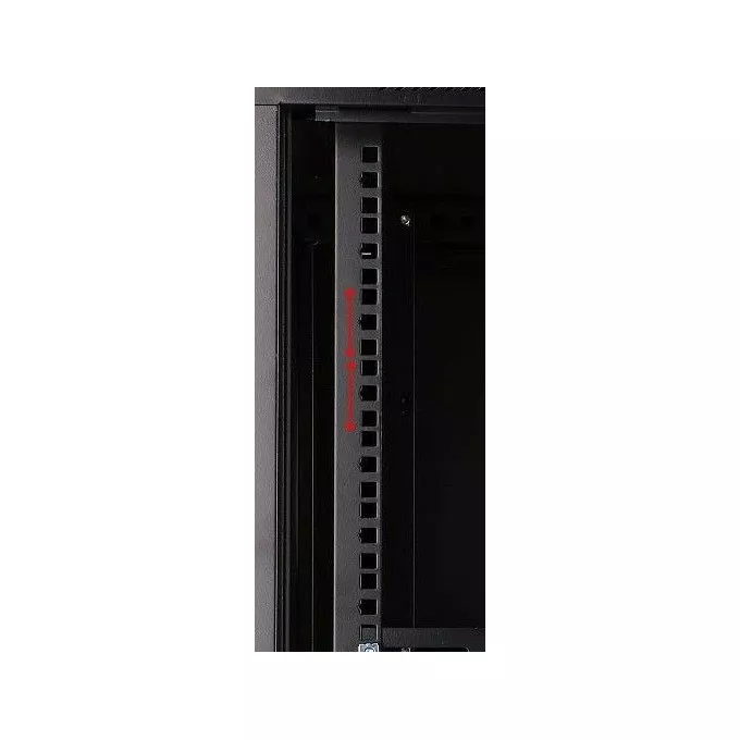 Extralink Szafka wisząca rack 12U 600x600 czarna szklane drzwi