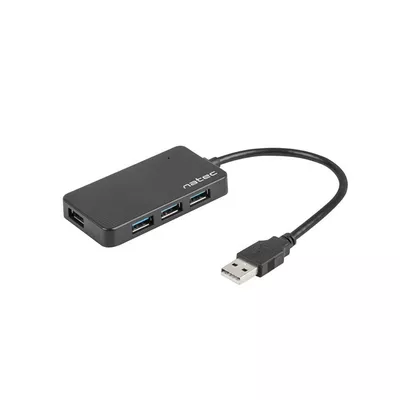 Natec Koncentrator USB 4 porty Moth USB 3.0 czarny