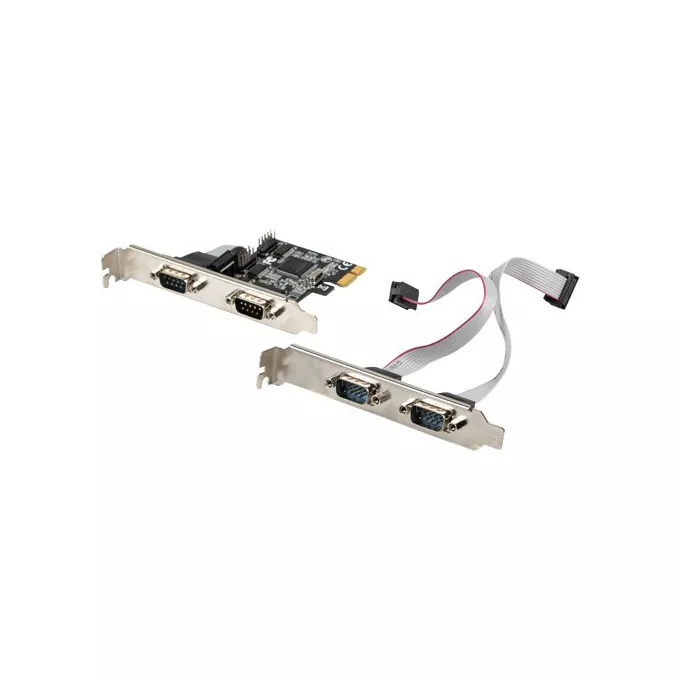 Lanberg Karta PCI Express - COM 9Pin x4 + Śledzie Low Profile