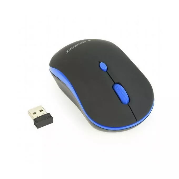 Gembird Bezprzewodowa mysz optyczna czarno-niebieska
