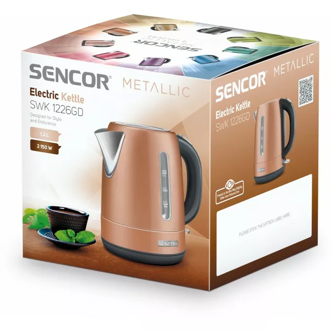 Sencor Czajnik elektryczny SWK 1226GD Pojemność 1.2L, Moc 2150W