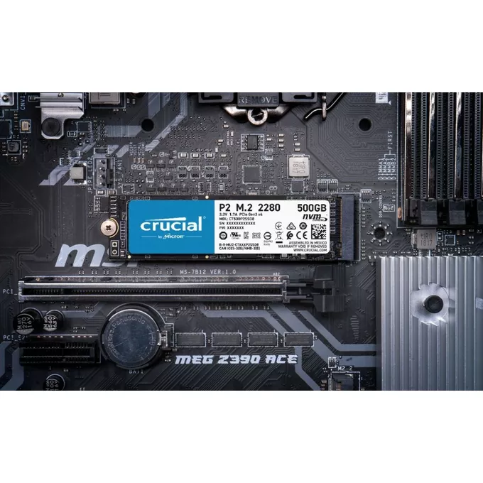 Crucial Dysk SSD P2 500GB M.2 PCIe NVMe 2280 2300/940MB/s