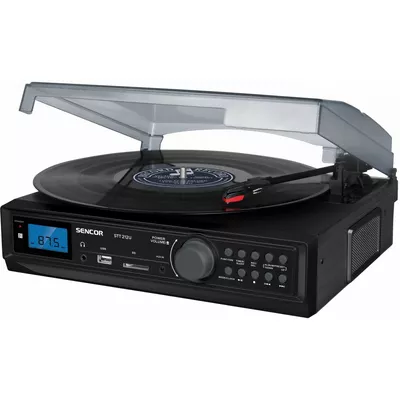 Sencor Gramofon STT 212U Cyfrowy tuner FM, USB/SD, MP3, BT
