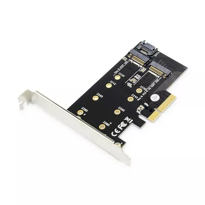 Digitus Karta rozszerzeń (Kontroler) M.2 NGFF/NVMe SSD PCIe 3.0 x4 SATA 80, 60, 42, 30 mm