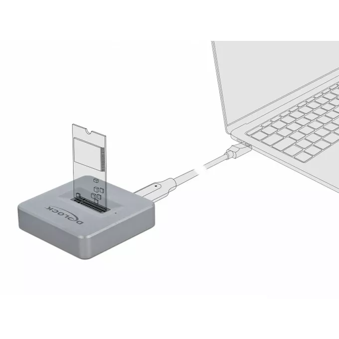 Delock Stacja dokująca M.2 dla M.2 NVMe PCIe SSD z żeńskim USB Type-C