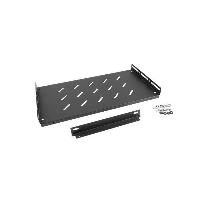 Lanberg Półka do szaf 19cali 1U 27cm/120kg czarna AK-1014-B