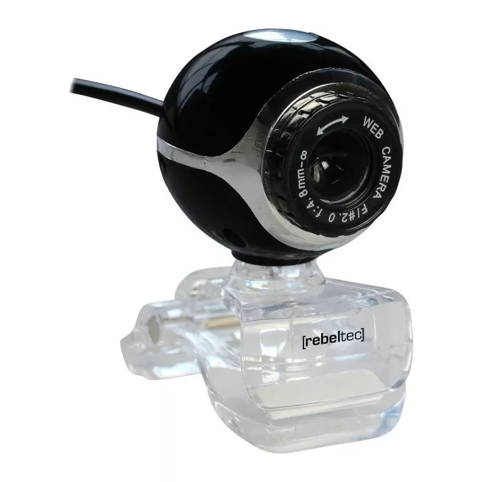 Rebeltec Kamera Internetowa VISION typ sensora CMOS rozdzielczość 640x480, Focus:od 3cm do nieskończoności, 30 klatek/s, wbudowany mikrofon, soczewka 3p