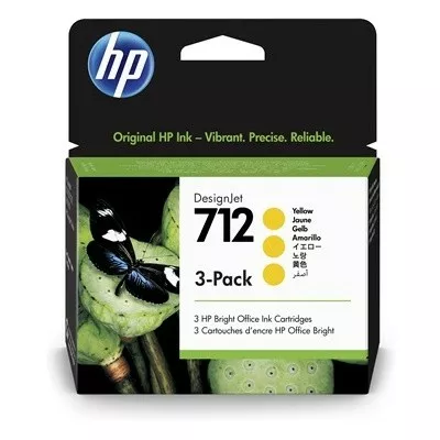 HP Inc. Ink 712 3-Pack 29ml Yellow 3ED79A