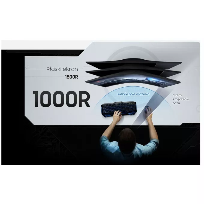 Samsung Monitor 34 cale LC34G55TWWRXEN VA 3440x1440 Ultra WQHD  21:9 format kinowy 1xHDMI/1xDP 1 ms (MPRT) zakrzywiony 165Hz Gaming