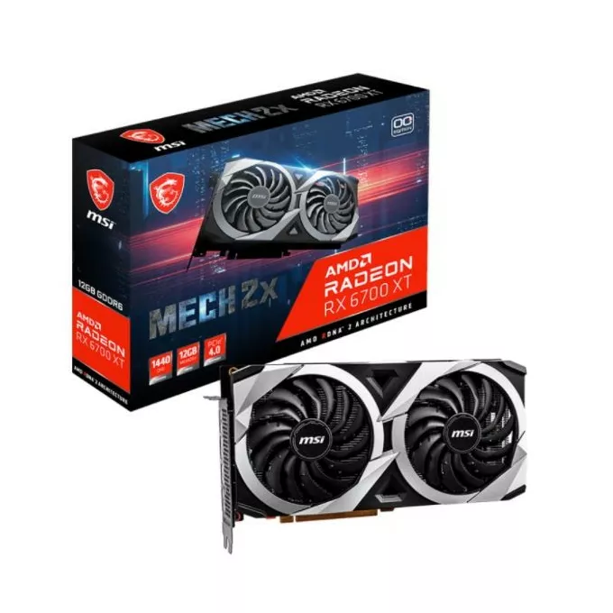 MSI Karta graficzna Radeon RX 6700 XT MECH 2X OC 1 2GB 192bit GDDR6 3DP/HDMI