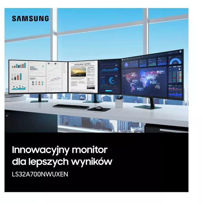 Samsung Monitor 32 cale LS32A700NWUXEN VA 3840 x 2160 UHD 16:9 2xHDMI/1xDP 5 ms (GTG) płaski