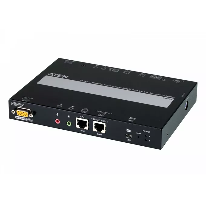 ATEN 1-portowy przełącznik KVM over IP VGA z 1 współdzielonym lokalnym/zdalnym dostępem
