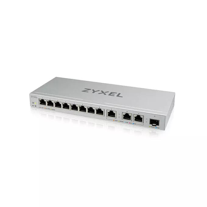 Zyxel Przełącznik zarządzalny XGS1250-12, 12-Port Gigabit webmanaged Switch with 8 port       1G + 3-Port MultiGig 1/2.5/5/10G + 1-Port SFP+ XGS1250-12-ZZ01