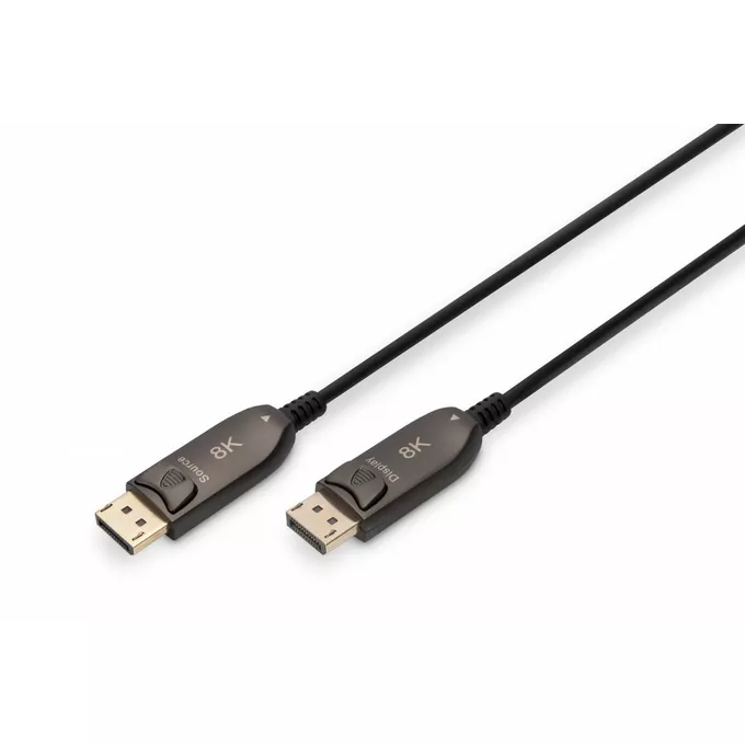 Digitus Kabel połączeniowy hybrydowy AOC DisplayPort 1.4 8K/60Hz UHD DP/DP M/M 30m Czarny