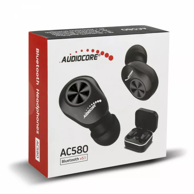 Audiocore Douszne słuchawki 5.1 TWS BT stacja ładujaca AC580