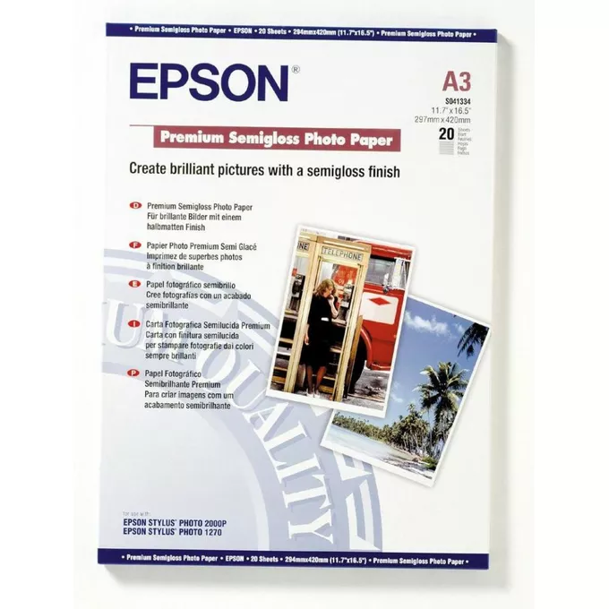 Epson Papier Photo Premium Semi Glossy  A3/ 20 arkuszy / 251 g/m2