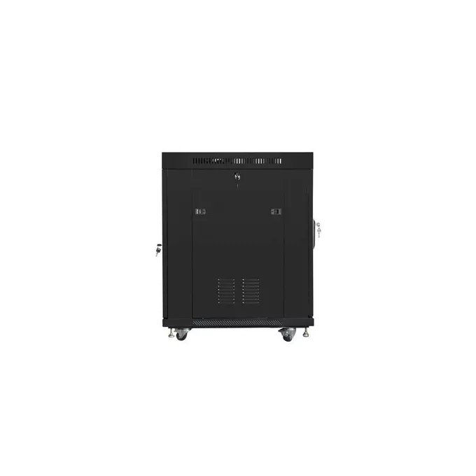 Lanberg Szafa instalacyjna rack stojąca 19 15U 600x800 czarna, drzwi szklane lcd (flat pack)