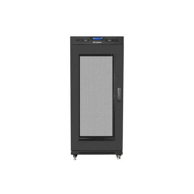 Lanberg Szafa instalacyjna rack stojąca 19 27U 600x800 czarna, drzwi perforowane LCD (Flat Pack)