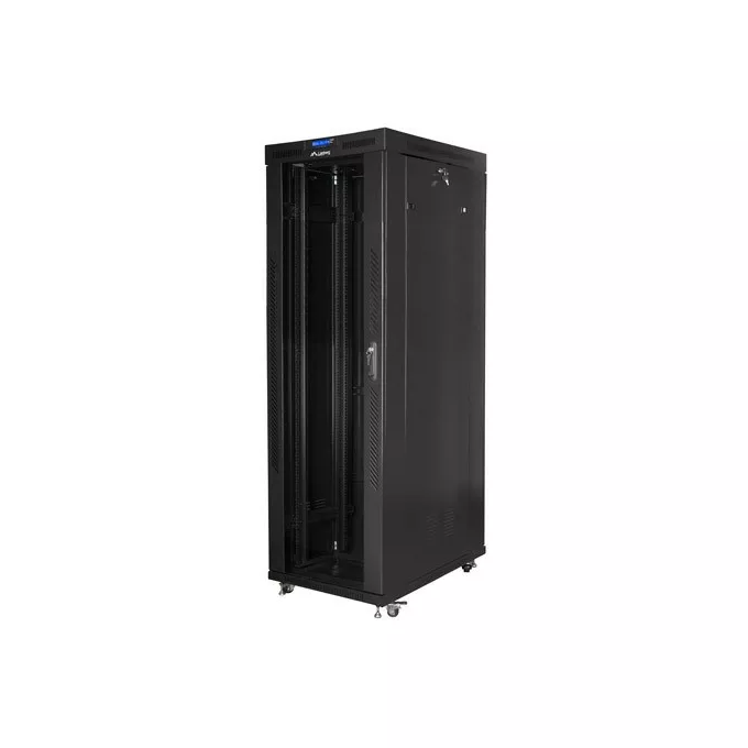 Lanberg Szafa instalacyjna rack stojąca 19 42U 800x1000 czarna, drzwi szklane LCD (Flat pack)