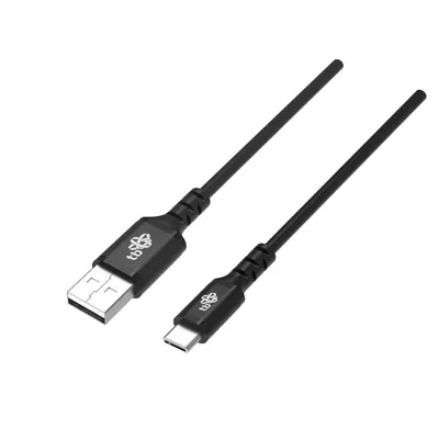 TB Kabel USB-USB C 2m silikonowy czarny Quick Charge