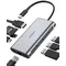 AUKEY CB-C91 aluminiowy HUB USB-C | 8w1 | RJ45 Ethernet 10/100/1000Mbps | 3xUSB 3.1 | HDMI 4k@30Hz | SD i micro SD | USB-C Power Delivery 100W
