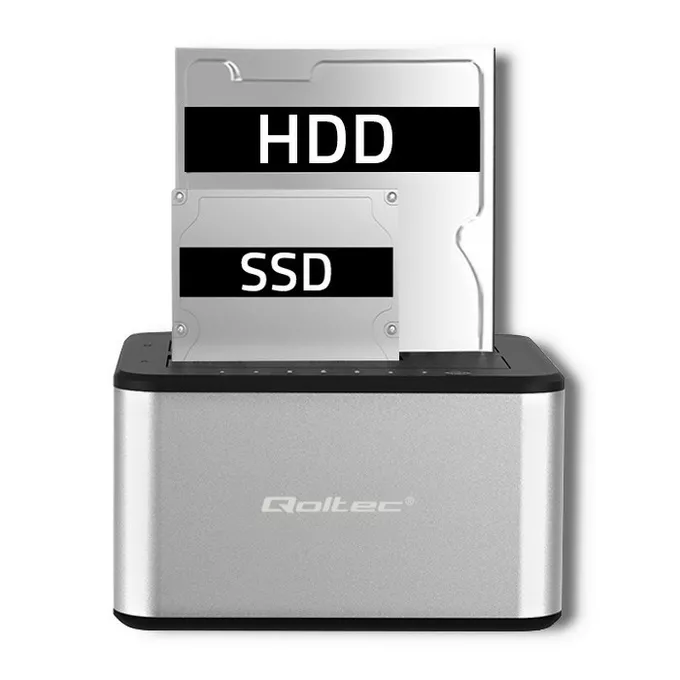 Qoltec Stacja dokująca dysków 2xHDD/SSD | 2.5&quot;/3.5&quot; SATA | USB 3.0 |    Klonowanie