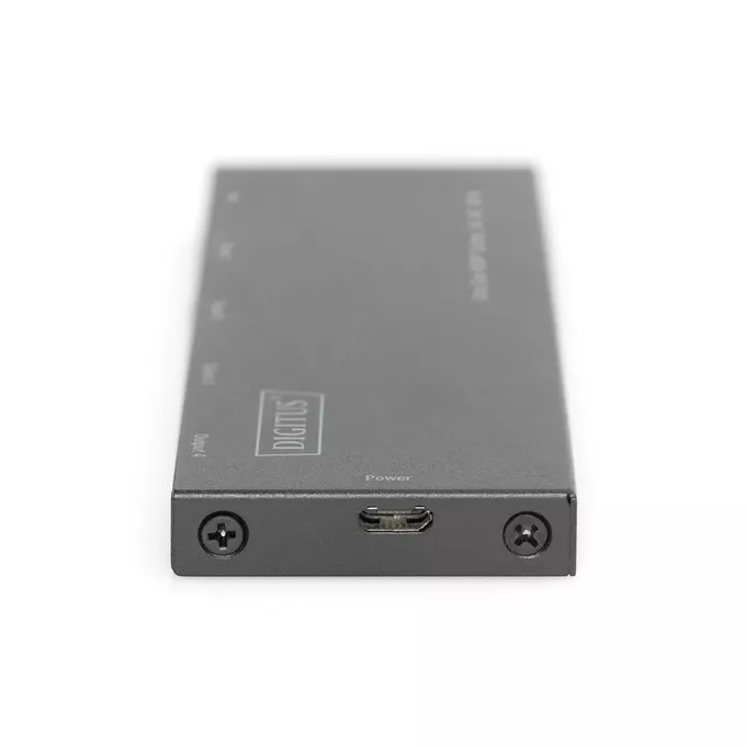 Digitus Rozdzielacz (Splitter) Ultra Slim HDMI 1x4 4K 60Hz 3D HDR HDCP 2.2 18 Gbps Micro USB
