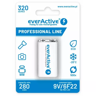 everActive Akumulator 6F22/9V Ni-MH 320 mAh 1 szt. ready to use