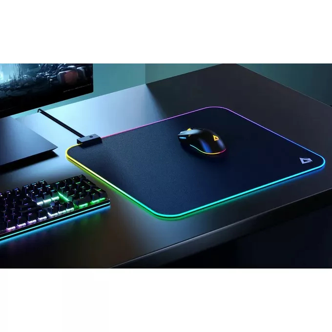KM-P8 RGB M gamingowa podkładka pod mysz | 450x400x4mm | wodoodporna | gumowany spód | 11 efektów świetlnych