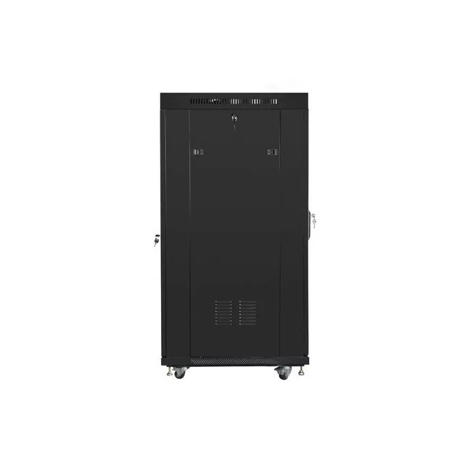 Szafa instalacyjna RACK stojąca 19 22U 800X800 czarne drzwi szklane LCD (FLAT PACK)