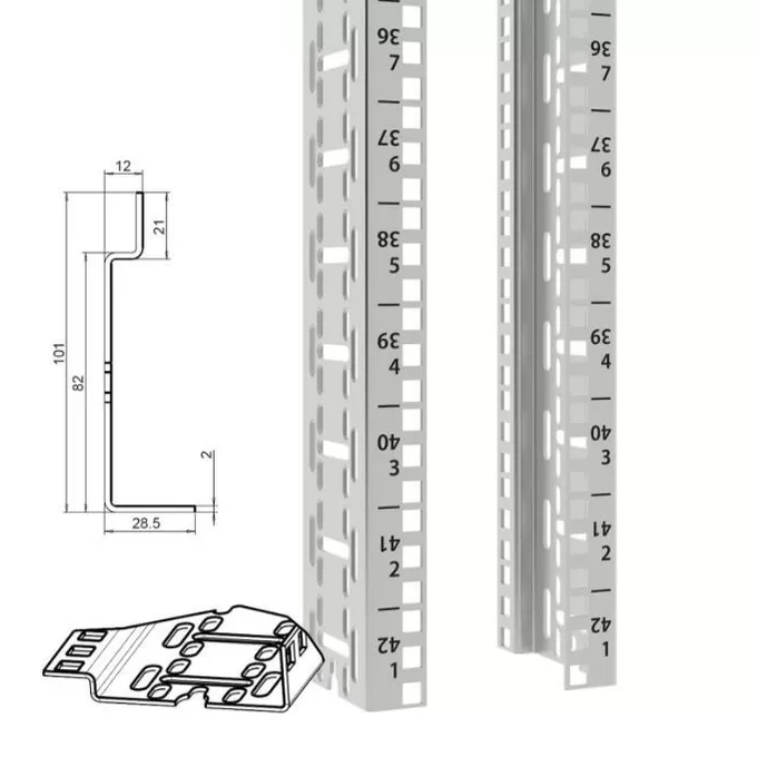 ZPAS Szafa serwerowa IT 42Ux600x1000 WZ-IT-426010-44AA-2-011