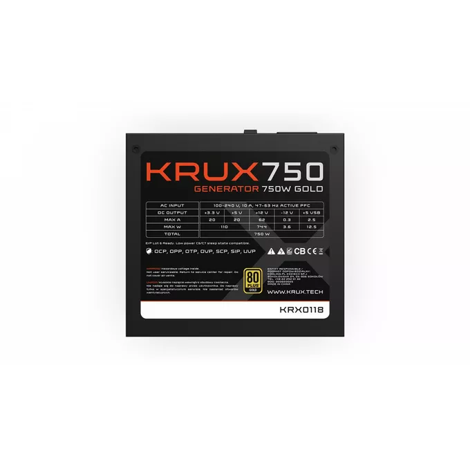 Krux Zasilacz - Generator 750 W 80Plus GOLD