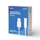Savio Adapter USB-C - Mini Jack 3,5mm, Xiaomi, Huawei, Oppo,  AK-51