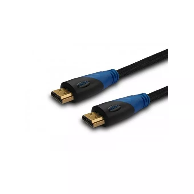 Savio Kabel HDMI oplot nylon złoty v1.4 4Kx2K 1.5m, CL-02