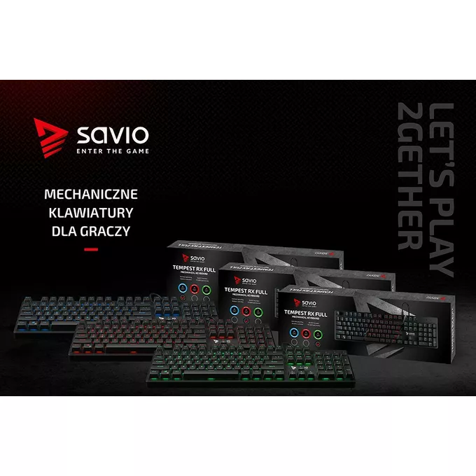 Savio Mechaniczna Klawiatura Gamingowa, Outemu BLUE, Tempest RX Full Blue