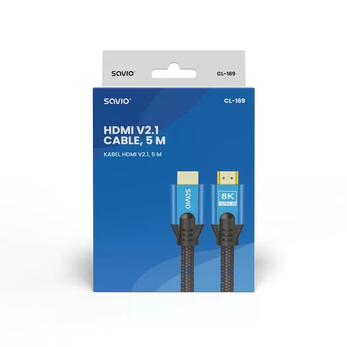 Savio Kabel HDMI v2.1, 8K, 5m, CL-169
