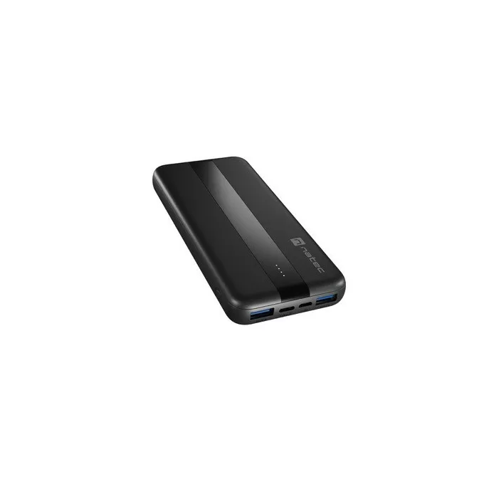 Natec Powerbank Trevi Slim Q 10000mAh 2x USB QC 3.0 + 1x USB-C PD Czarny