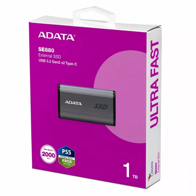 Adata Dysk zewnętrzny SSD SE880 1TB USB3.2A/C Gen2x2