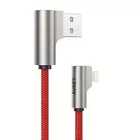 AUKEY CB-AL01 Red OEM nylonowy kabel USB - Lightning | 2m | wtyki 90 stopni | certyfikat MFi