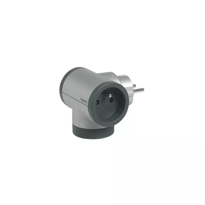 Legrand Rozgałęźnik obrotowy 2x2P+Z, USB A+C - aluminium/grafitowy