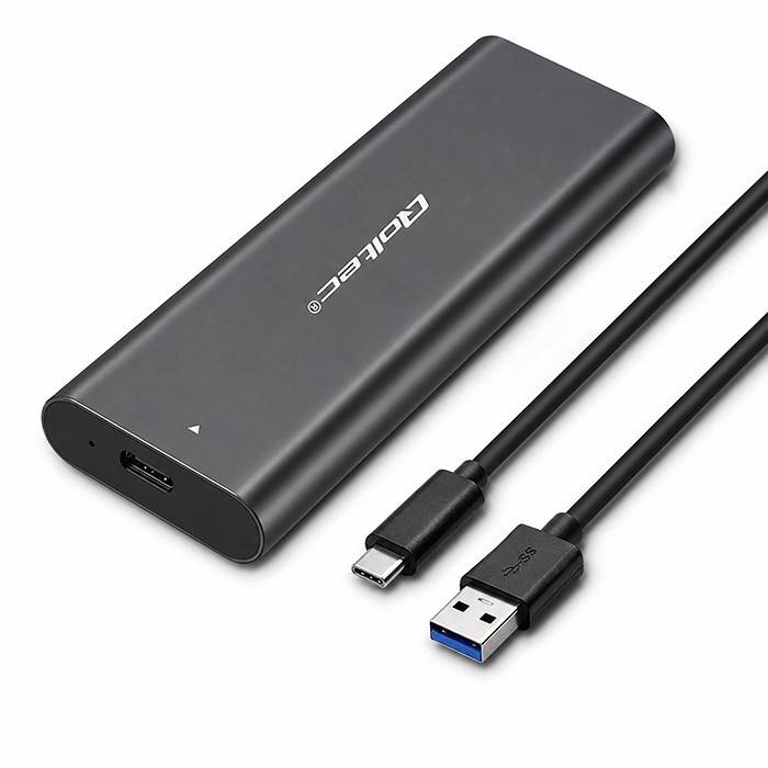 Qoltec 50312 M.2 SSD NVME PCI-E USB typ C Czarny