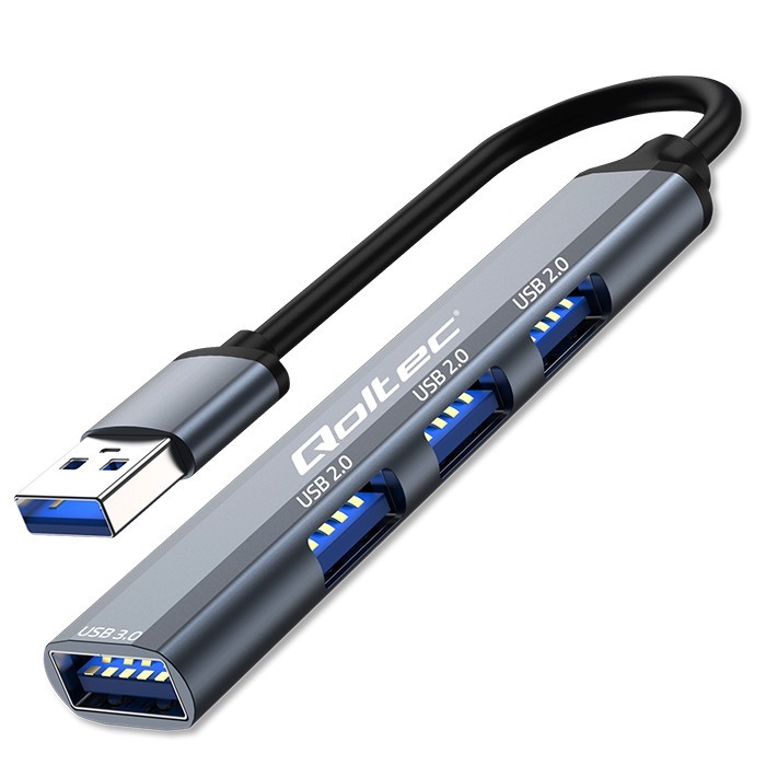 Фото - Кардридер / USB-хаб Qoltec HUB adapter USB 3.0 4w1 | USB 3.0 | 3x USB 2.0 NUQOLUS4P053793 