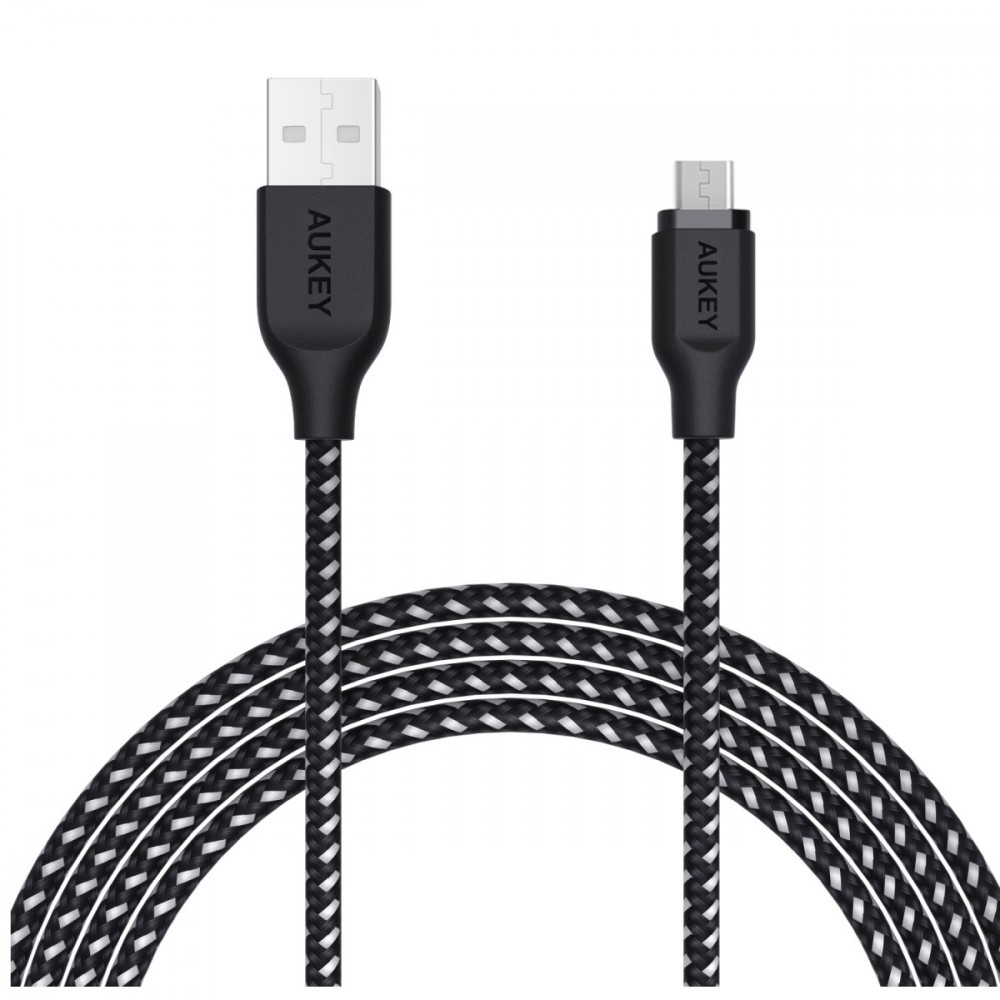 Фото - Кабель AUKEY CB-AM2 nylonowy kabel Quick Charge micro USB-USB | 2m | 480 Mbps AKA 