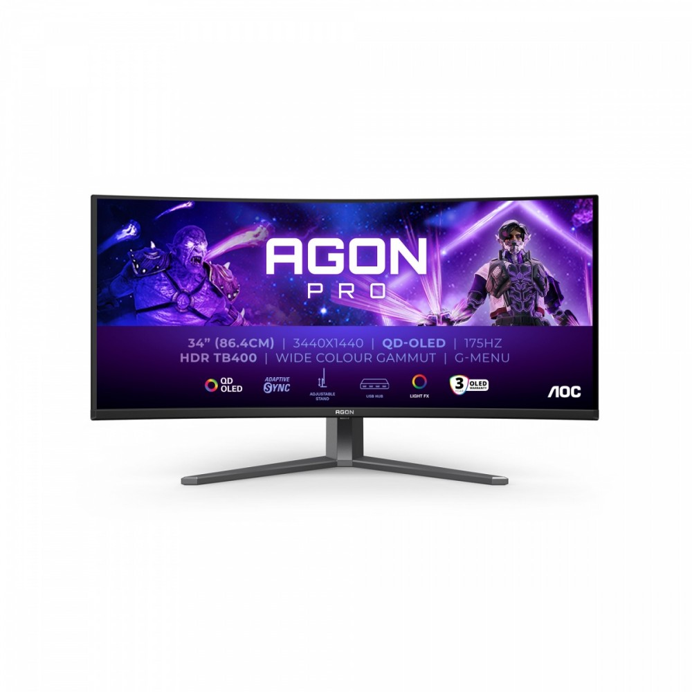 AOC AGON PRO AG346UCD 34" 3K QD-OLED 175Hz 0,03ms Zakrzywiony Gamingowy