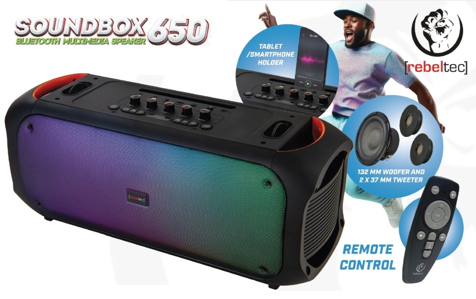 Rebeltec SoundBOX 650 80W Radio FM Czarny