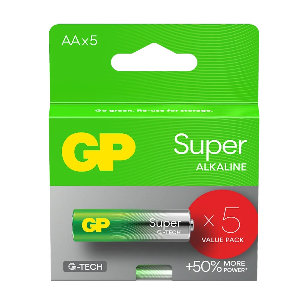 GP Battery Baterie alkaliczne LR6/AA GP SUPER 5szt. (G-TECH)
