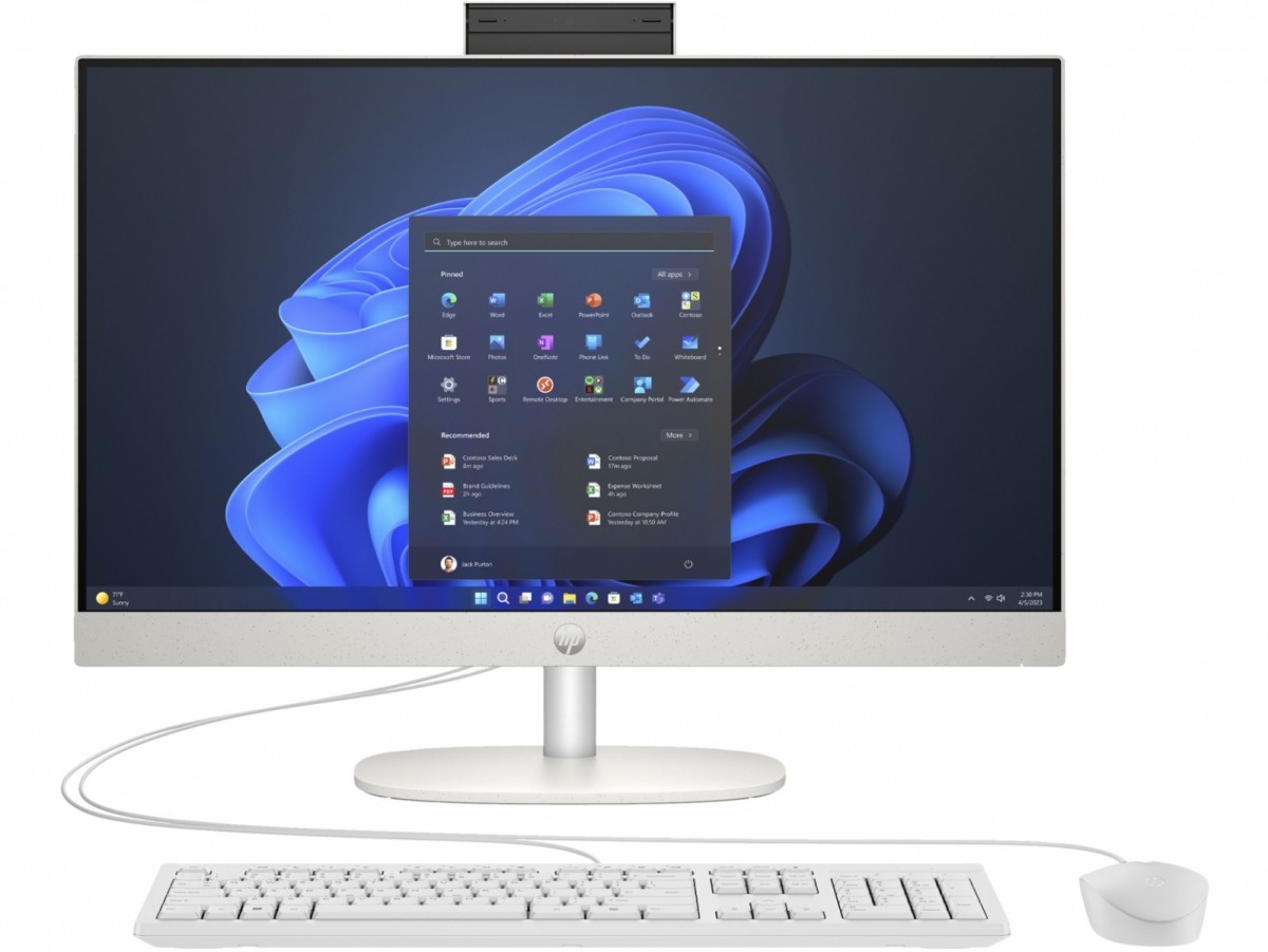 HP ProOne 240 G10 AIO Ultra 5 125U 23.8"FHD 250nits IPS AG 16GB DDR5 5600 SSD512 Intel UHD Cam5MP+IR W11Pro White 3Y OnSite