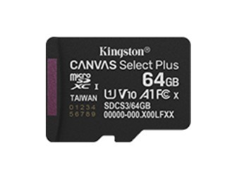 Kingston Karta pamięci microSD 64GB Canvas Select+ G3 100MB/s