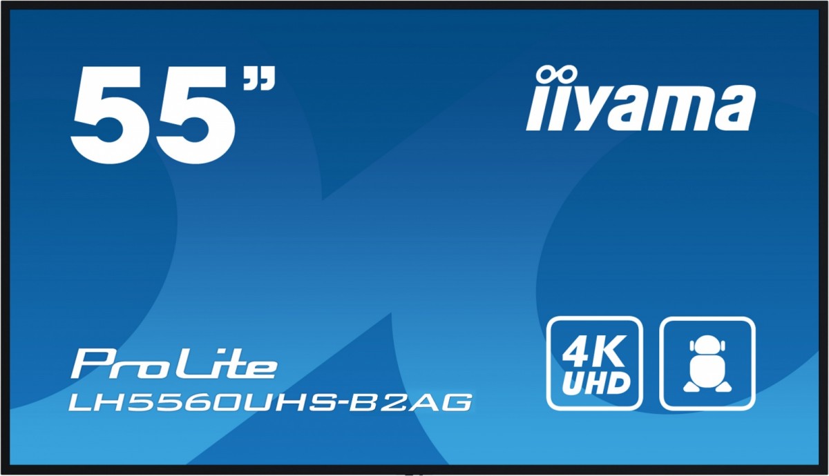 IIYAMA Monitor wielkoformatowy 55 cali LH5560UHS-B2AG matowy 24h/7 500(cd/m2) VA 3840 x 2160 UHD(4K) Android.11 Wifi CMS(iiSignage2), Uchwyt ścienny