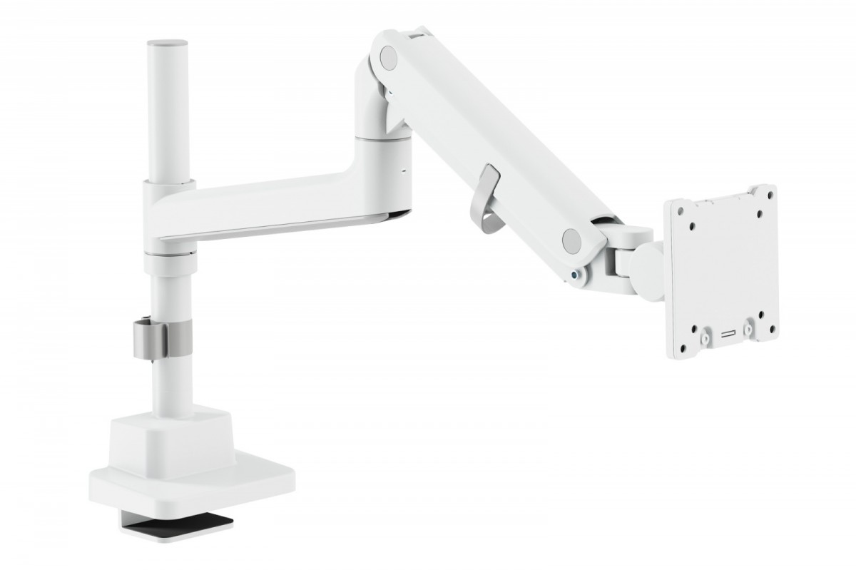 Digitus Ramię biurkowe pojedyncze z zaciskiem i sprężyną gazową 1x LCD max. 57" 27kg, VESA: 75x75, 100x100, białe